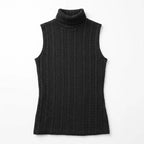Blusa Semi Formal De Cuello Alto Para Mujer Marca Exotica® Negro Cenizo Geométrico G