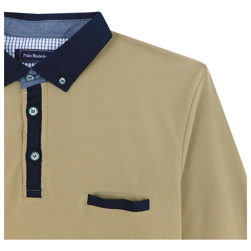 Playera Manga Larga Para Hombre Marca Polo Mode Gens®