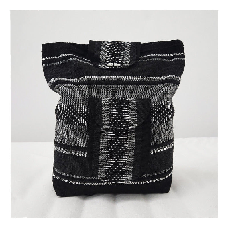 Mochila Artesanal Tejida Tipo Morral Con Bolsillo Frontal 10kg