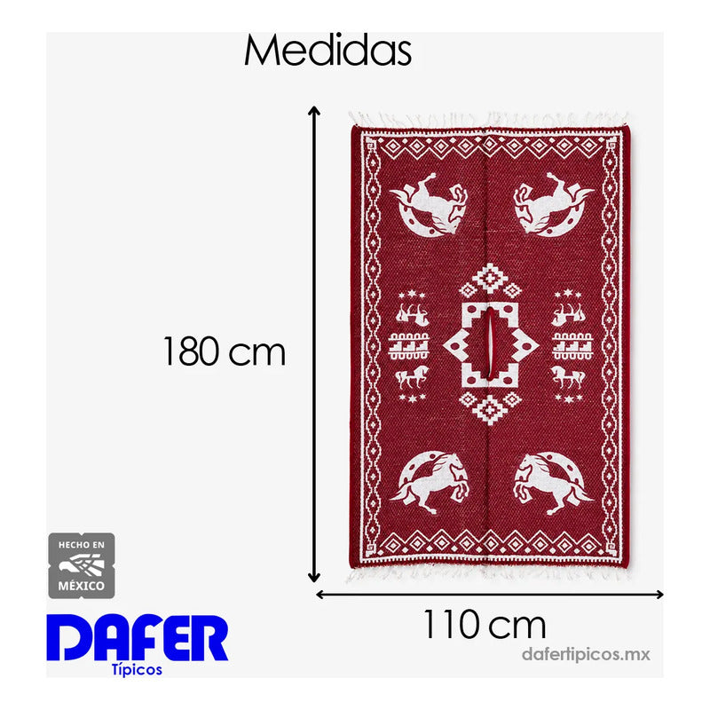 Jorongo Gaban Artesanal Mexicano Colores Caballos Herradura Vino Caballos Herradura Xg