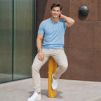 Playera Polo Para Hombre Mod.play01 Marca Truval® Azul Cielo G Lisa