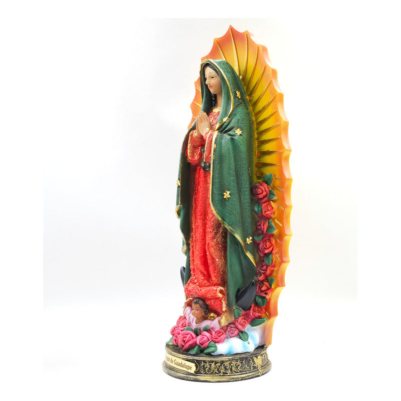 Imagen Religiosa De Resina Virgen De Guadalupe 30cm Multicolor