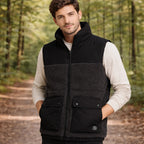 Chaleco Aborregado Para Caballero Mod.h45307 Marca Bobois® Negro Lisa G