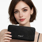 Cartera Mediana Con Bordado 26sayp2 Marca Desigual® Negro Floreado