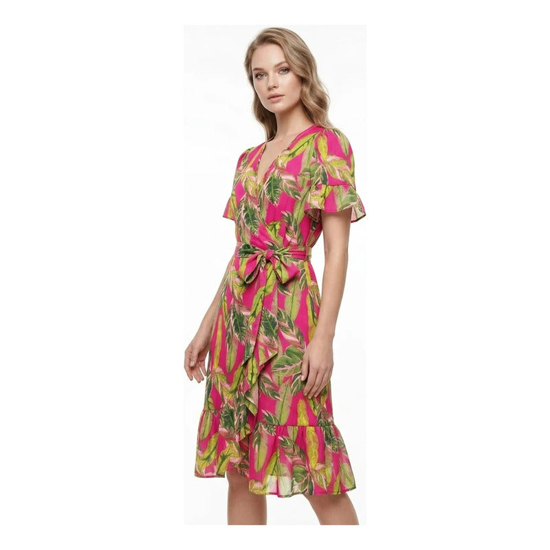 Vestido Cómodo Para Mujer Mod.7005 Marca Jtaer® Multicolor Floreado 34