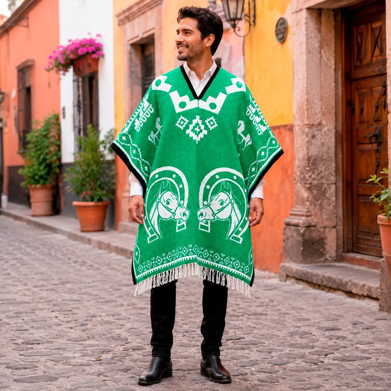 Jorongo Gaban Artesanal Mexicano Colores Herraduras Lima Herraduras Xg