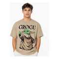 Playera Oversize Fit De Hombre Grogu Mascara De Latex® Beige Grogu G Lisa