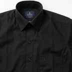 Camisa Slim Fit Para Hombre Mod.13064 Marca Manchester® Negro Lisa 15.5