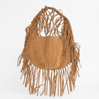Bolsa De Gamuza Con Flecos Estilo Boho Bohemio Para Mujer Camel Lisa