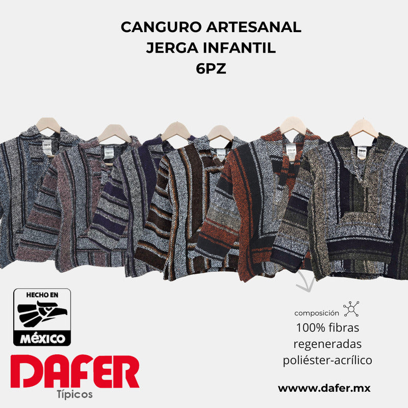 Sudadera Canguro Artesanal De Jerga Infantil Mayoreo 6pz