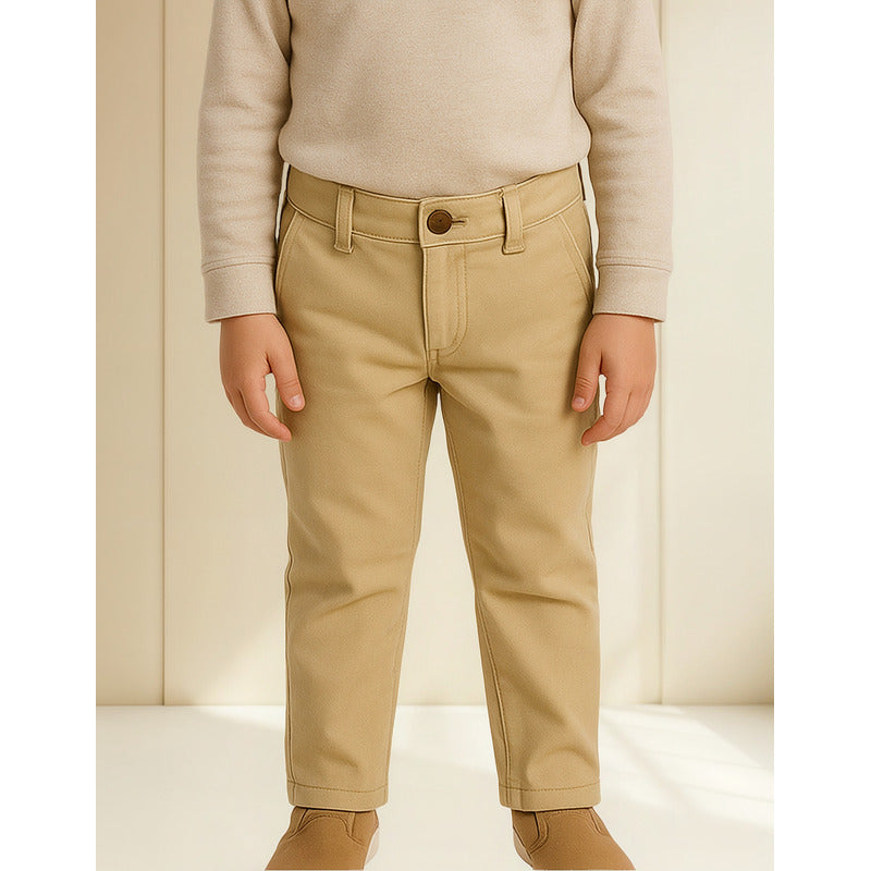 Pantalón Casual Para Niño Mod.512 Marca Mayoral® Caqui Liso 2