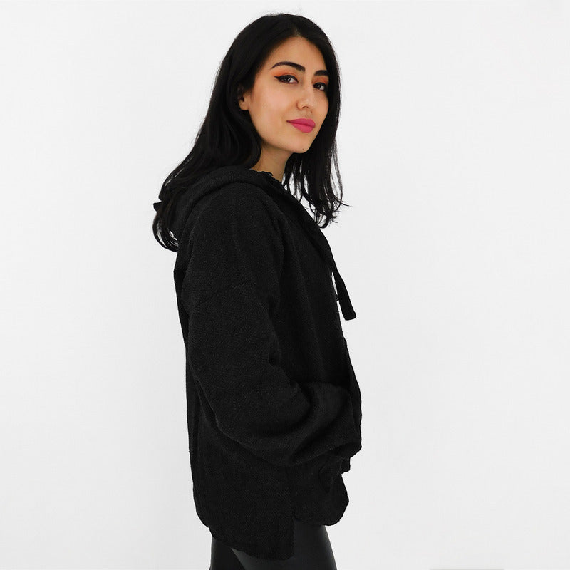 Suéter Poncho Canguro Artesanal Hoodie Acrilico Colores