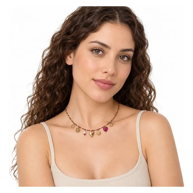 Collar Para Mujer Multidijes Boho Dorados Bisutería Fina Dorado
