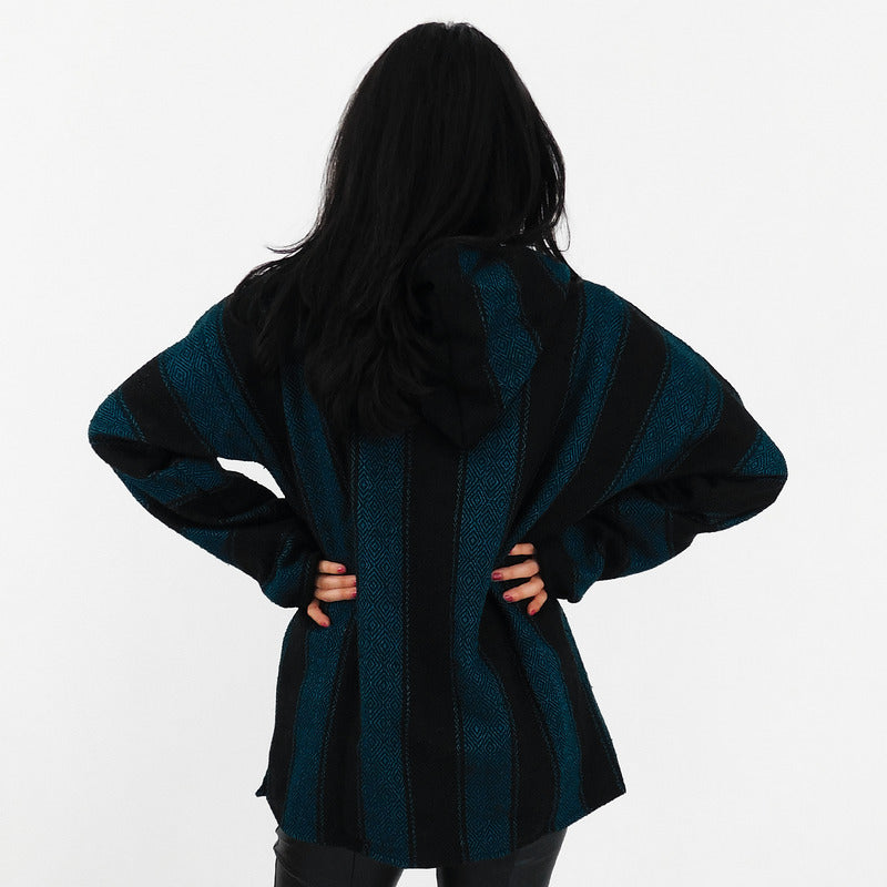 Suéter Poncho Canguro Artesanal Hoodie Acrilico Colores