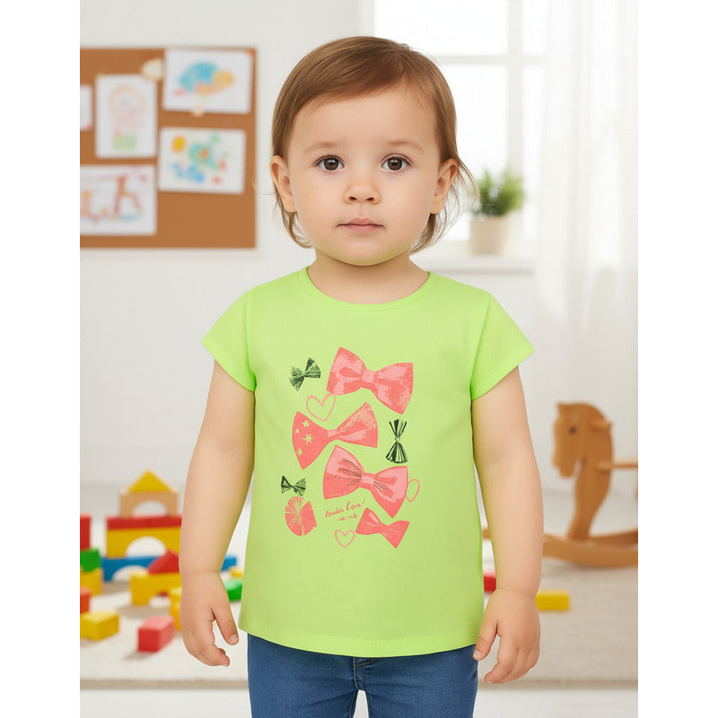 Blusa Ligera Casual  Manga Corta Para Bebé Marca Losan®