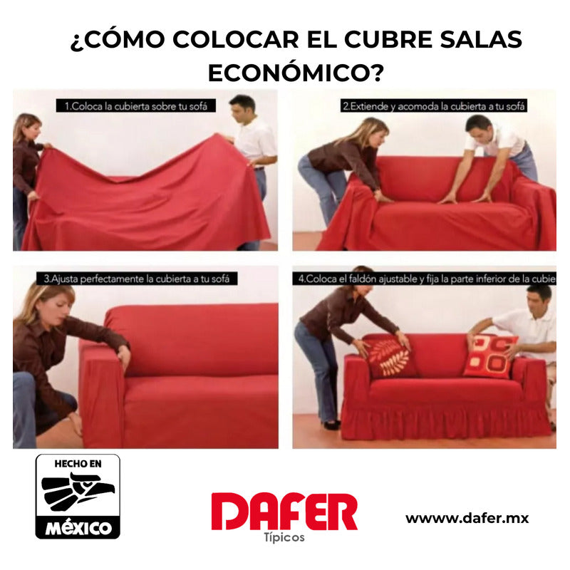 Cubresalas Económico Liso 3 Plazas Faldón Ajustable
