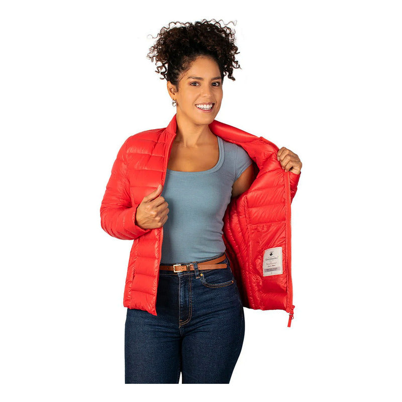 Chamarra Capitonada Mod.dw86-pol7096 De Pluma Greenlander® Rojo Xg Lisa
