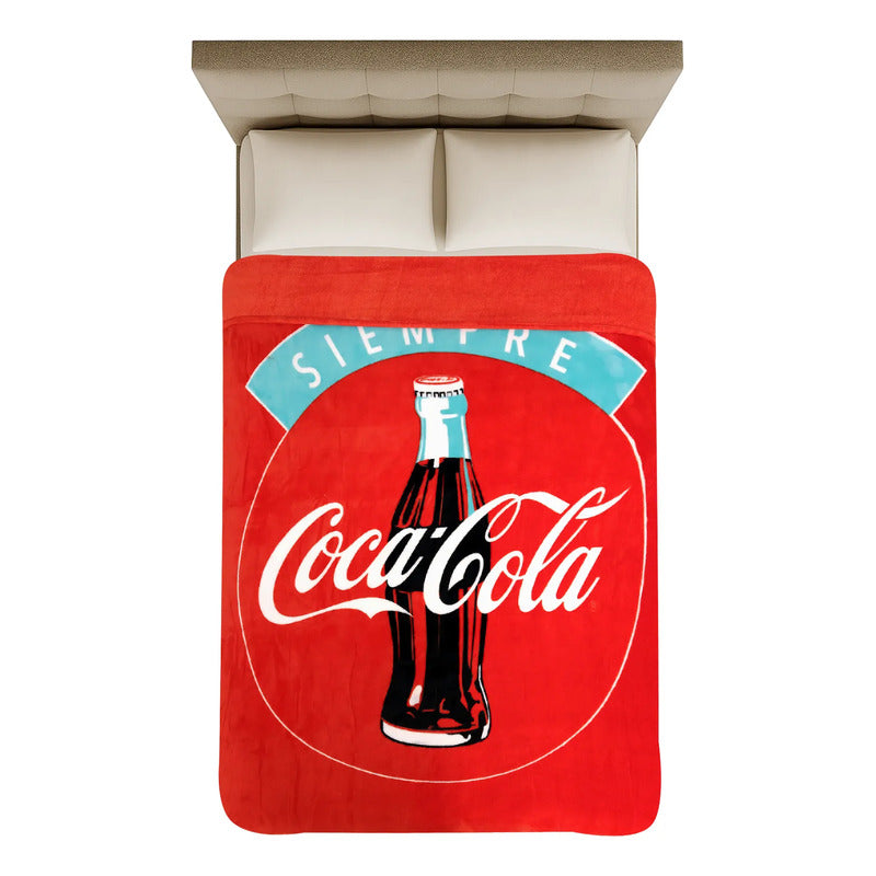 Cobertor Ligero Super Suave Matrimonial Diseños Providencia® Coca Cola 850 G Multicolor