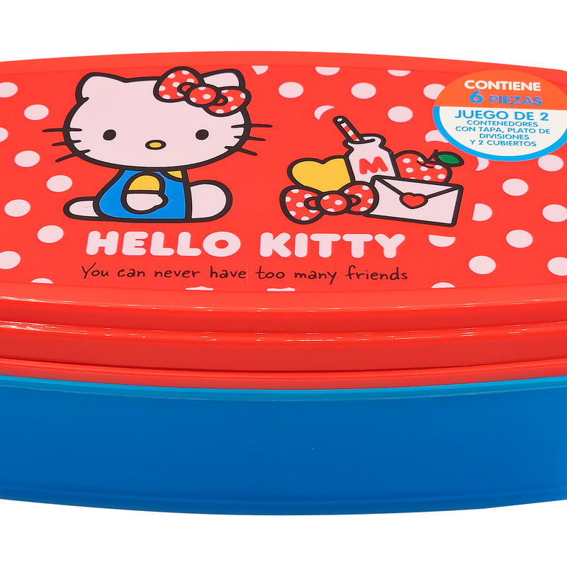 Recipiente Para Comida Con Cubiertos Diseños Animados