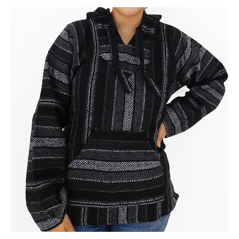 Suéter Poncho Canguro Artesanal Hoodie Acrilico Colores