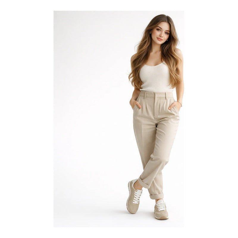 Tenis De Gamuza Para Mujer Mod. 140304 Marca Flexi® Marrón Claro Gamuza 25.5 Mx