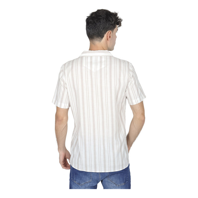 Camisa Para Hombre Mod. B41366 Marca Bobois® Suela Rayas Exg