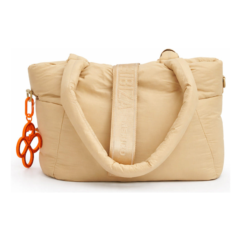 Bolso Tote Para Dama Mod. Ji 2821 Marca Jaime Ibiza® Crema Lisa