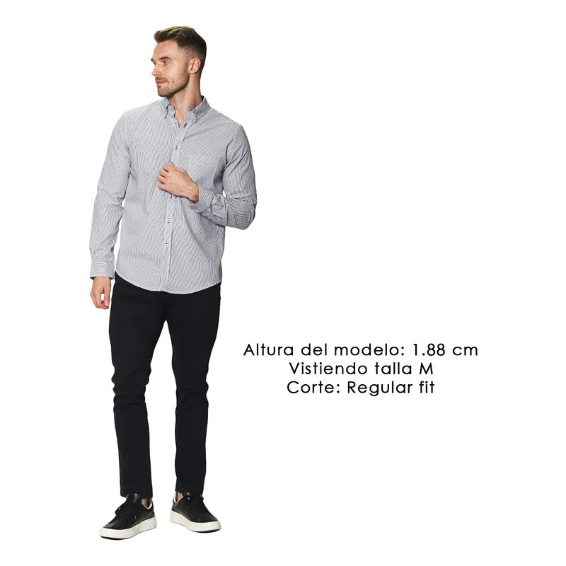 Camisa Para Hombre Manga Larga Mod. B4520 Marca Bobois®