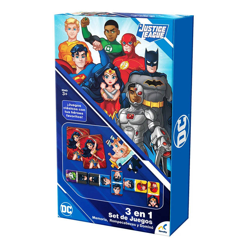 Juego De Mesa 3 En 1 Justice League Mod. Jca-1865 Novelty®