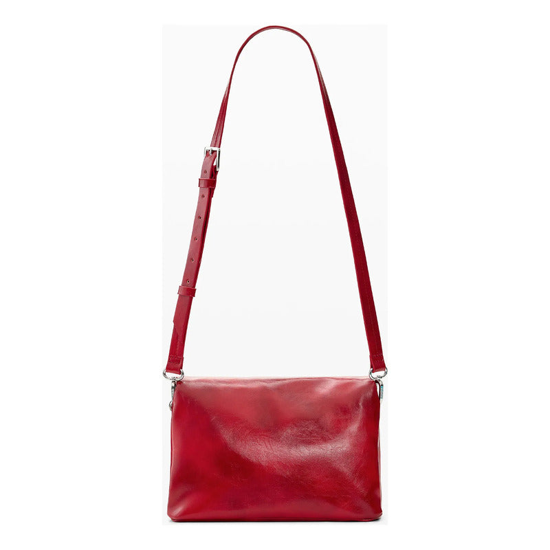 Bolso Mediano Para Mujer Mod. 26saxpaa/3000 Marca Desigual® Rojo Lisa Níquel Multicolor