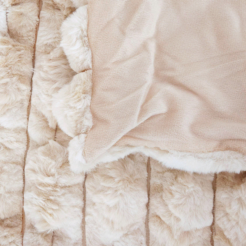 Frazada Gante Beige Suave Decoración 90x150cm Vianney® Liso Blanco