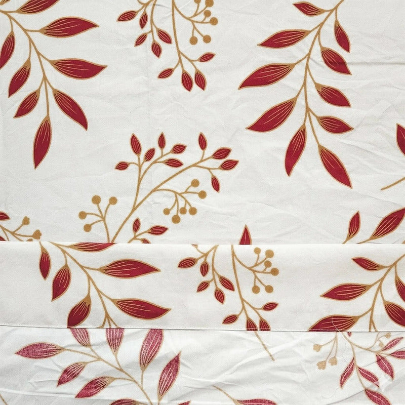 Juego De Sabanas Matrimonial 6pz Tacto Algodón Ultra Suave Multicolor Bordo Hojas