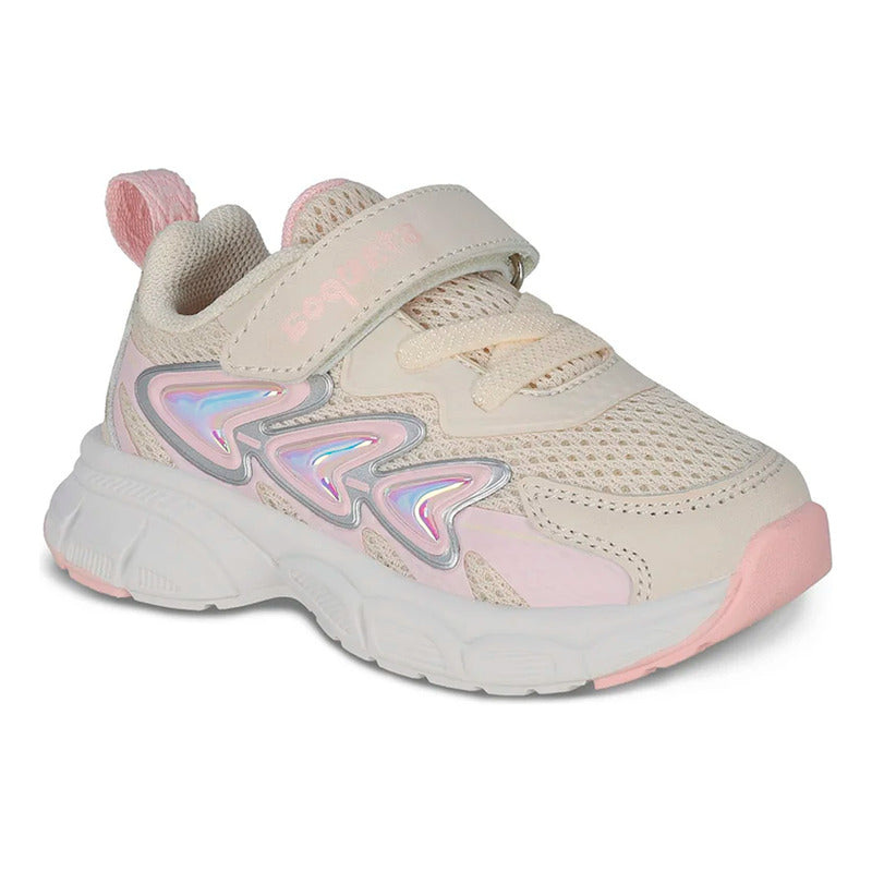 Tenis Casual Para Niña Mod.203200l Marca Coqueta Y Audaz® Beige Lisa 15 Mx