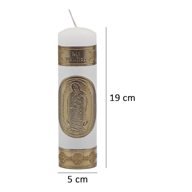 Set Para Bautizo Vela+concha+toalla+caja De Madera
