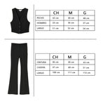Conjunto Casual Chaleco + Pantalón Mod. Ip9098 Marca Iris® Gris Oscuro Lisa G