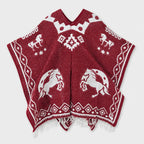 Jorongo Gaban Artesanal Mexicano Colores Caballos Herradura Vino Caballos Herradura Xg