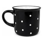 Taza De Ceramica Con Puntos 340ml Mod. 1744-60 Negro Puntos