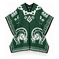 Jorongo Gaban Artesanal Mexicano Colores Verde Oscuro Herraduras Xg