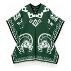 Jorongo Gaban Artesanal Mexicano Colores Verde Oscuro Herraduras Xg