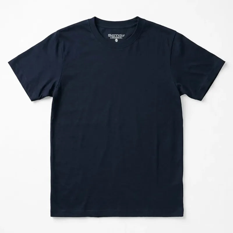 Playera Casual Básica Unisex Mod. 4148 Marca Skannda® Azul Oscuro Lisa Eg