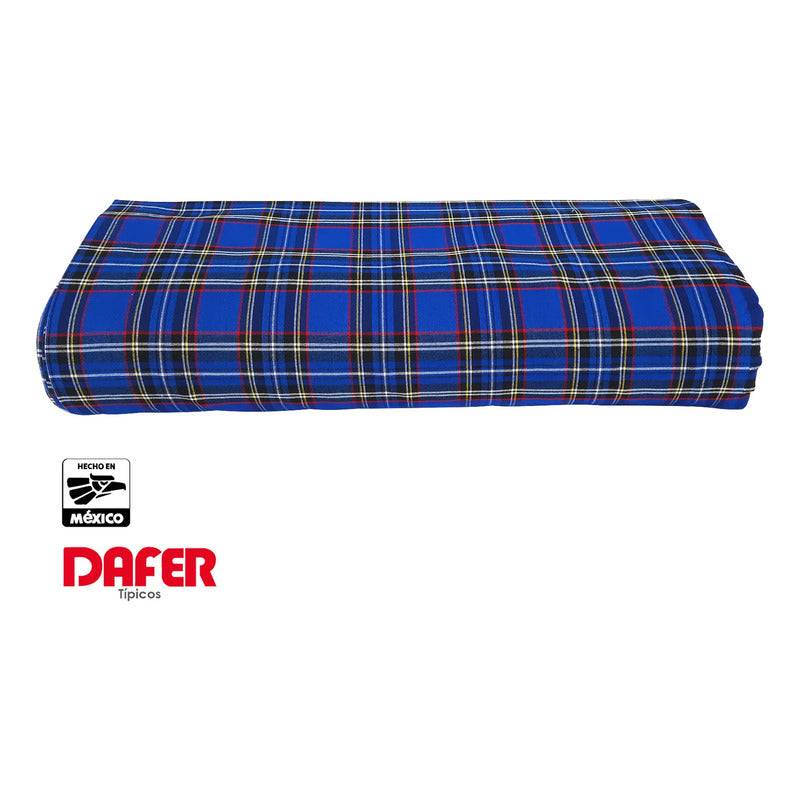 Rollo De Tela Escolar 50% Algodón 30mx1.5m Marca Dafer® Azul/multicolor Escolar