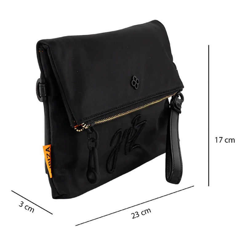 Cartera Crossbody Con Cierre Para Dama M.ji701 Jaime Ibiza® Negro Liso