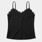 Blusa Casual Con Encaje Para Mujer Mod.4420 Marca Exotica® Negro Lisa Ch