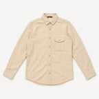 Camisa Lino Regular Fit Para Hombre Mod. Le2604 Roosevelt® Beige Lisa Eg