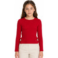 Blusa Con Aberturas Para Niña Mod. Ljgap0103 Marca Losan® Rojo Lisa 14 Años