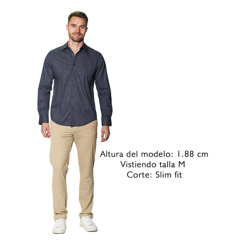 Camisa Para Hombre Manga Larga Puntos Mod. B45312 Bobois®
