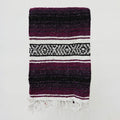 Falsa Artesanal 1.90m X 1.20m Cobija Multiusos Mexicana Geométrico 1 Kg Violeta Oscuro