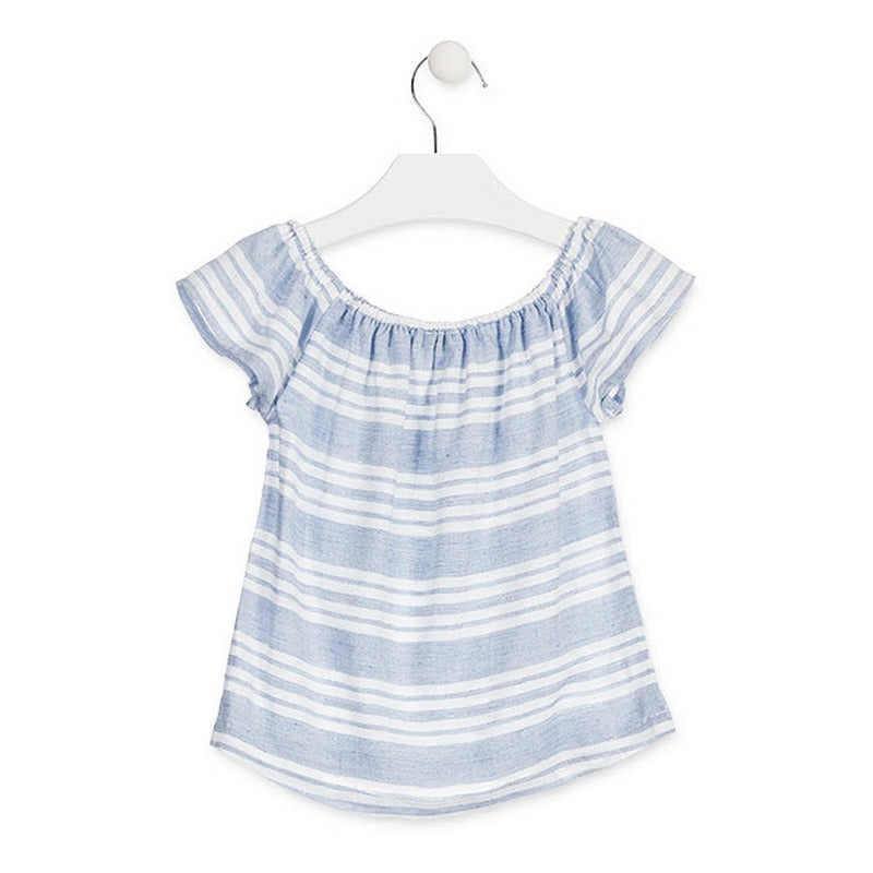 Blusa Cuello Elástico Para Niña Mod.916-3791aa Marca Losan®