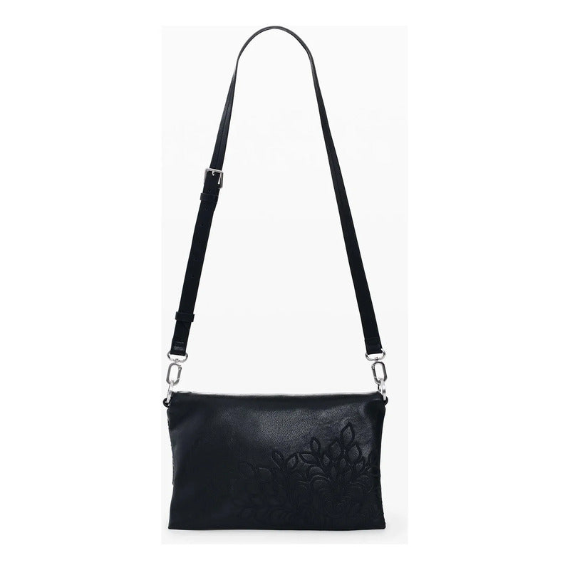 Bolso Pequeño Con Bordado Para Mujer 26saxpax/2000 Desigual® Negro Floreado Níquel