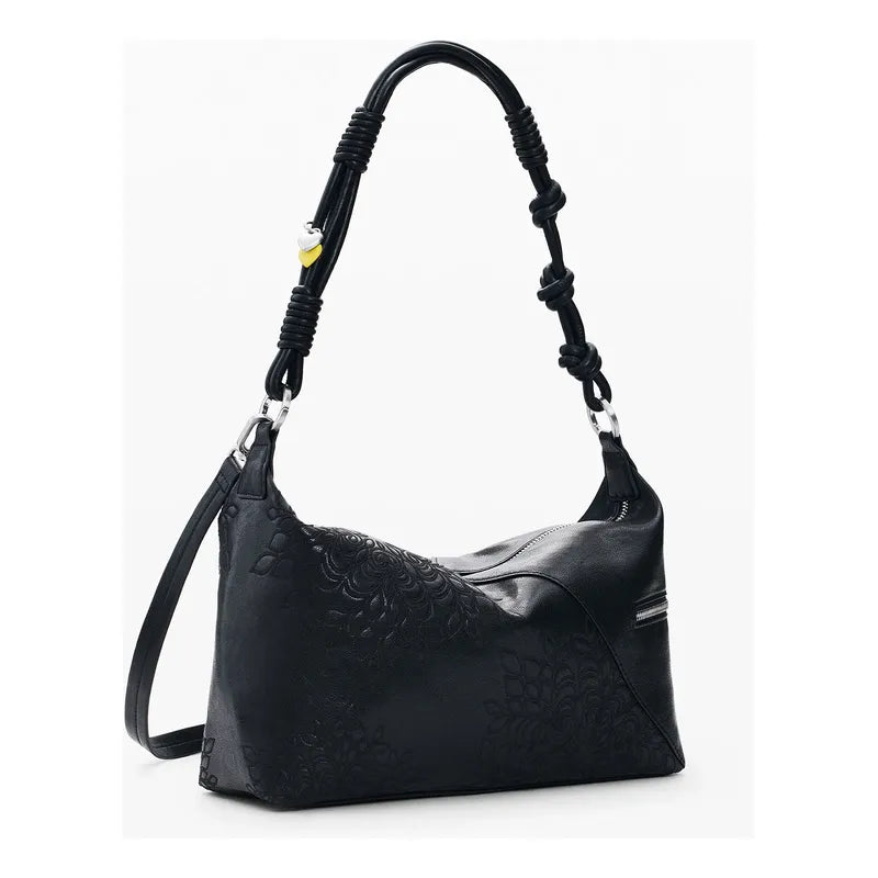 Bolso Para Mujer Con Bordado Mod.26saxp Marca Desigual® Negro Bordado Níquel